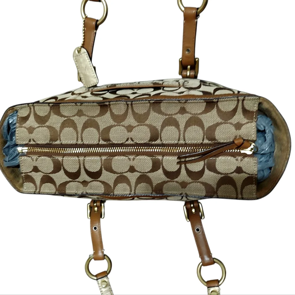 Coach Y2K Signature Turnlock Jacquard, Leather & Suede Tote Bag EUC - Picture 12 of 15